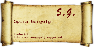 Spira Gergely névjegykártya